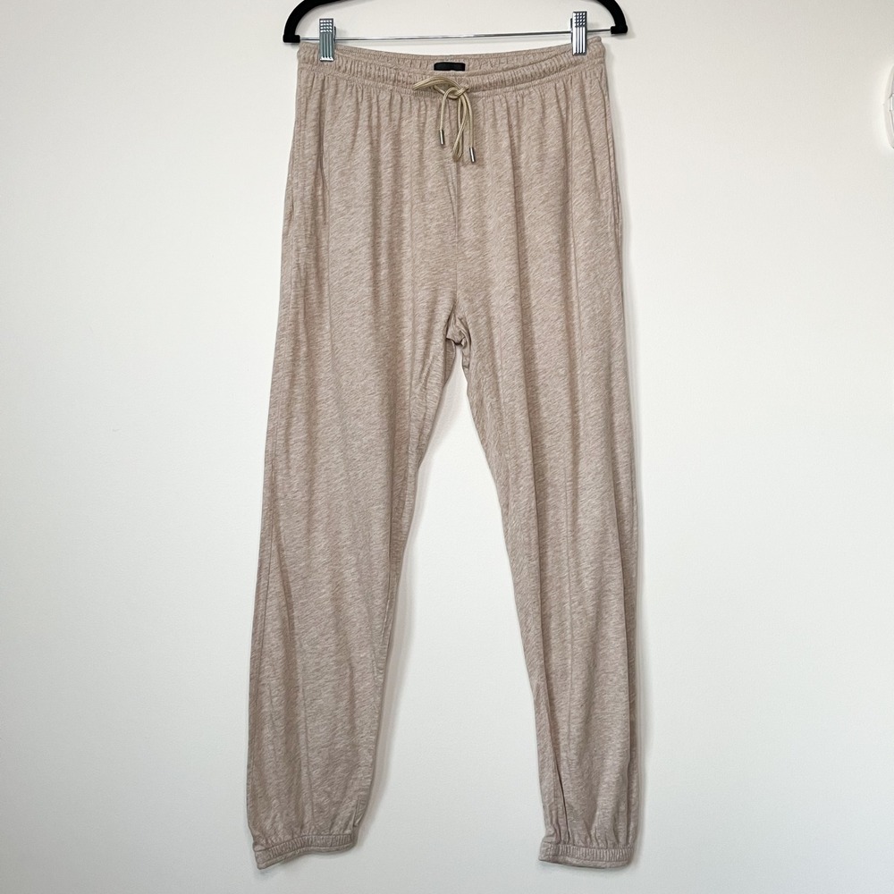 ATM Lounge Jogger Sweatpants Heathered Oatmeal Large Pima Cotton Modal